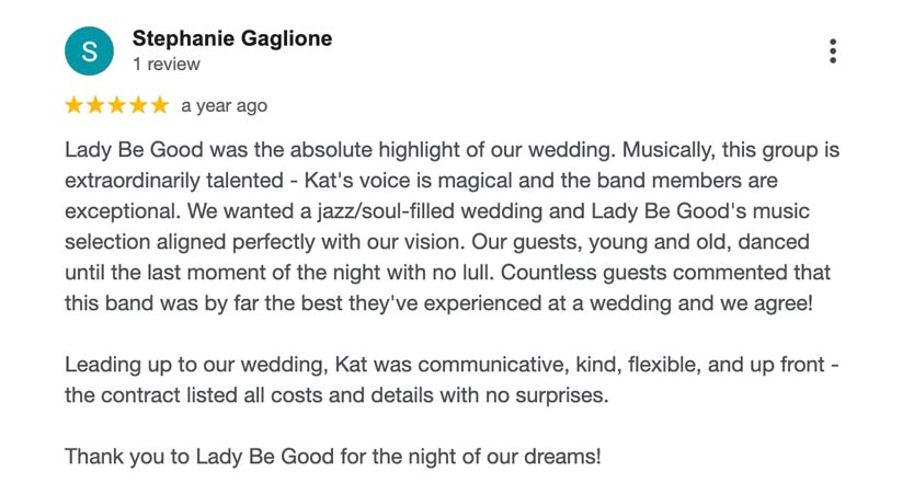 Stephanie Gaglione about Lady Be Good